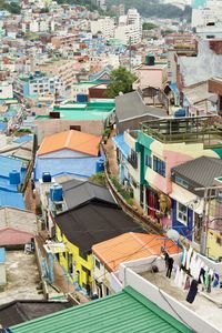 High angle view of townscape