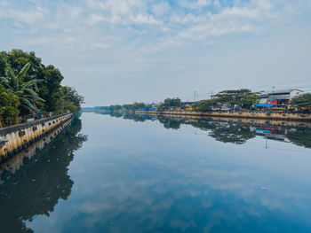 Bridge over river against sky