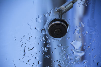 Close-up of water drops on window