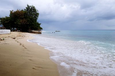 Scenic view of beach against sky