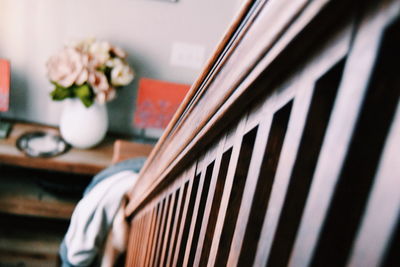 Close-up of wooden cabinet