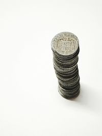 Close-up of smoke stack against white background