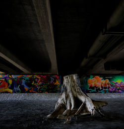 Graffiti on wall of abandoned building