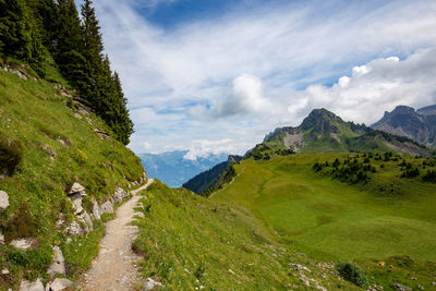Scenic view of mountains against sky