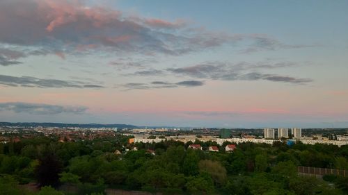 High angle view of townscape against sky