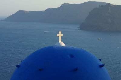 Close-up of blue sea against sky