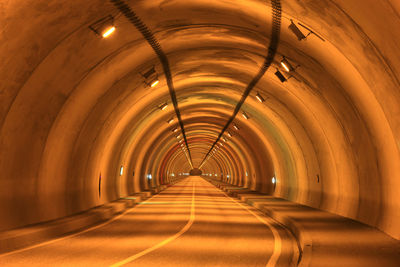 Illuminated empty tunnel