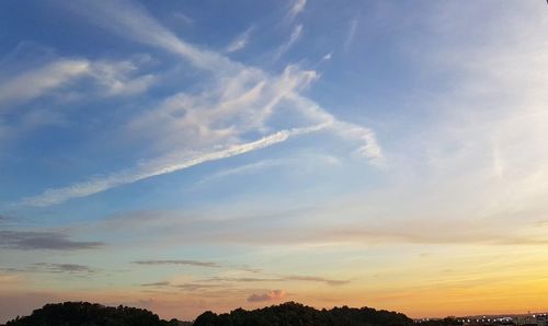 Low angle view of sky at sunset