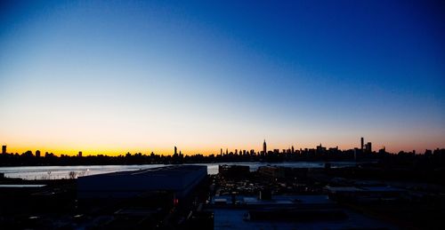 Panoramic view of bridge against clear sky