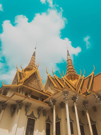 Low angle view of traditional building against sky