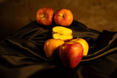 High angle view of apples