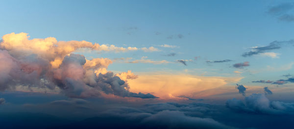 Low angle view of clouds in sky during sunset