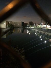 Illuminated cityscape at night