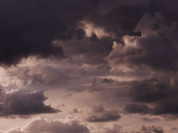 Low angle view of storm clouds in sky