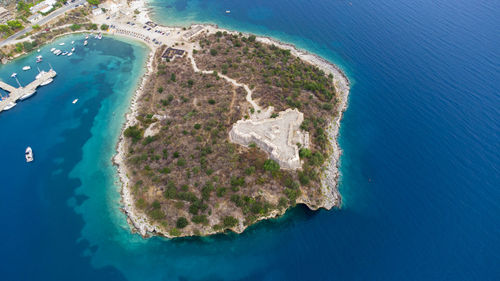 High angle view of beach