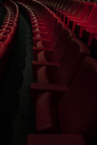 Close-up of empty seats