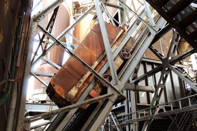 Low angle view of abandoned factory