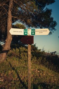 Information sign on tree