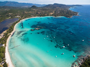 High angle view of sea shore