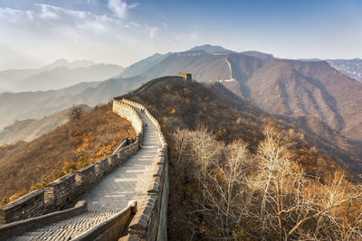 View of great wall of china