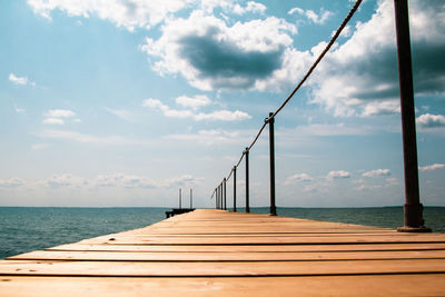 Pier over sea against sky