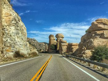 Road passing through city