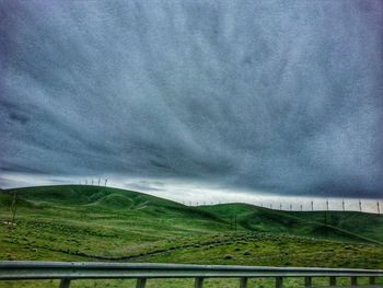 Road by landscape against sky