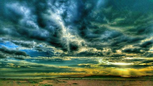 Cloudy sky over clouds