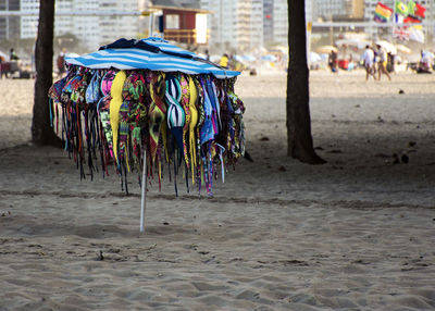 Clothes drying on beach