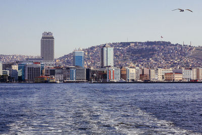 City skyline with waterfront