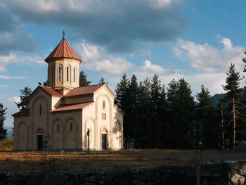 Low angle view of church against sky