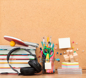 Large group of objects on table