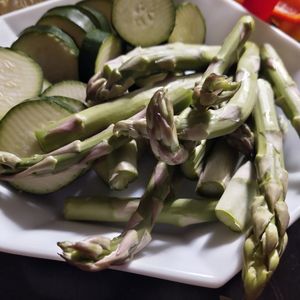 Close-up of chopped vegetables in plate