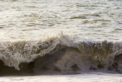 Waves rushing towards shore