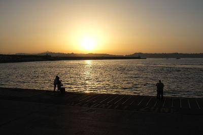 Scenic view of sunset over sea