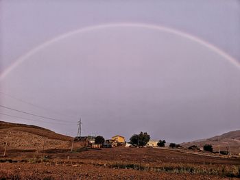 Scenic view of rainbow against sky