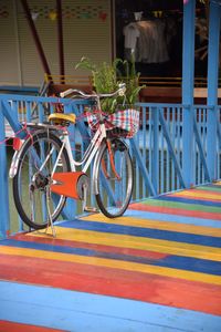 Bicycle parked on footpath