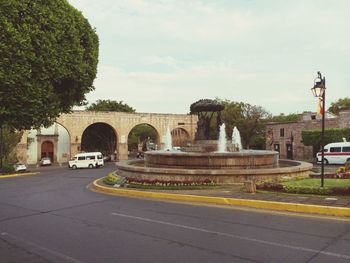 Road with buildings in background