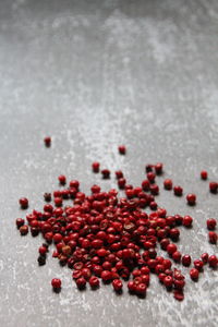 High angle view of berries against white background
