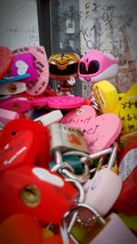 Close-up of padlocks