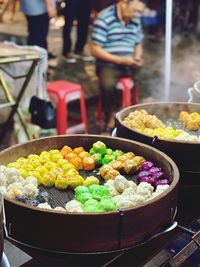 High angle view of food in market