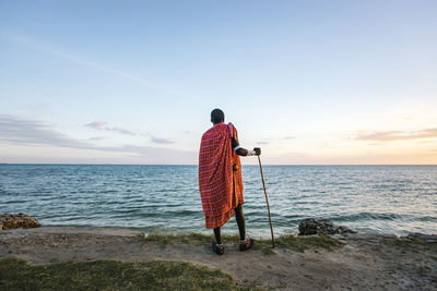 Maasai man on the beach