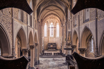 Inside view of abandoned church