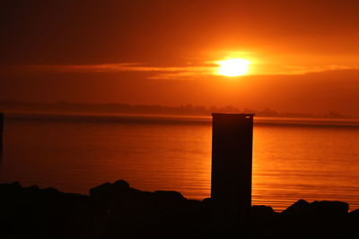 Scenic view of sea during sunset