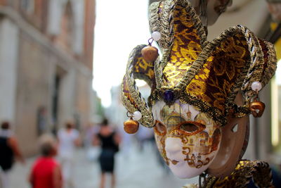 Close-up of person wearing mask