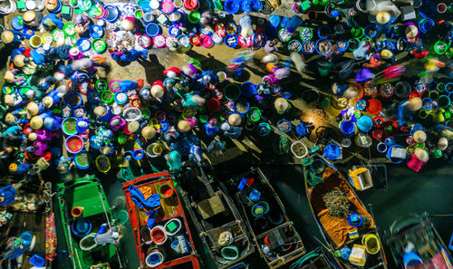 High angle view of crowd