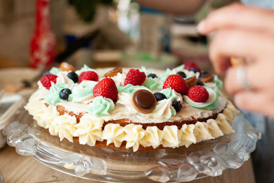 Various cake on table