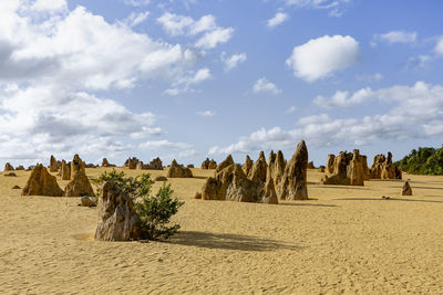 Panoramic view of desert against sky