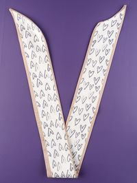 Directly above shot of heart shapes on table