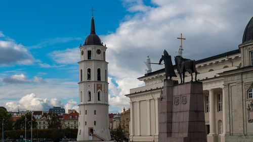 Low angle view of buildings against sky